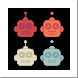 Retro Robot Icons Posters and Art